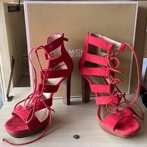 Platform Suede Orange Sandal by MICHAEL/Michael Kors